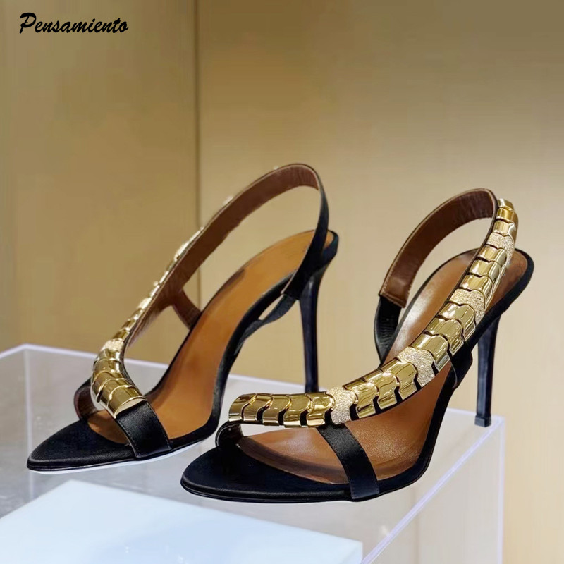 Summer Clothing Petite - Luxe strass-pailletten satijnen dames gladiatorsandalen mode