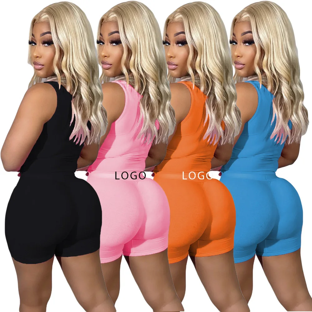 Summer Clothing Logo - Aangepast LOGO 2-delige sets damesoutfits dameskleding