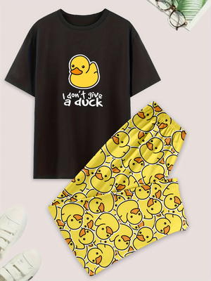 Summer Duck Clothing - Casual pyjamaset voor heren, T-shirt met