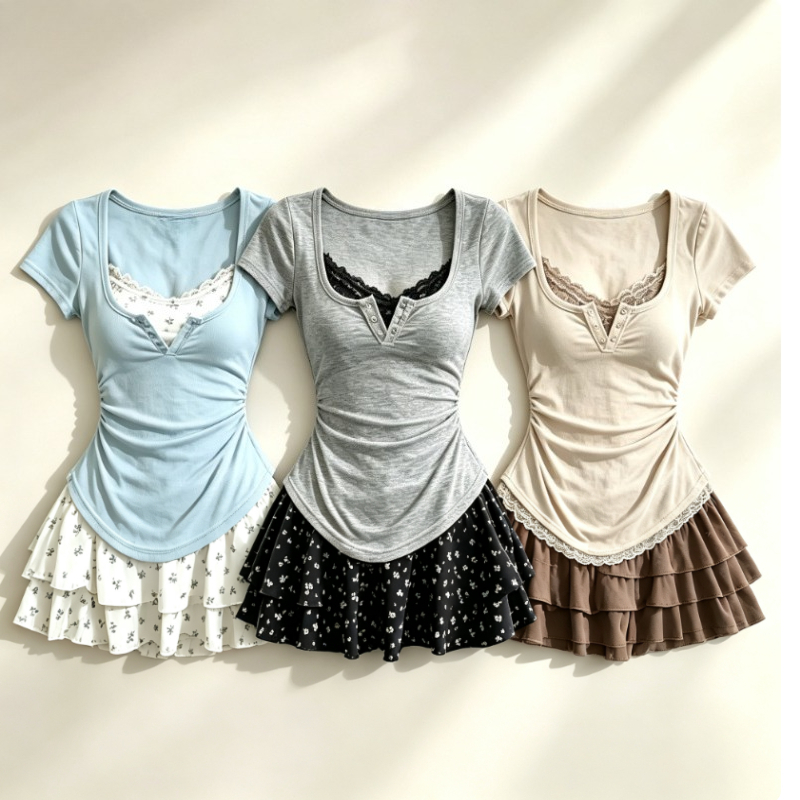 Summer Alt Clothing - Lolita-stijl Japanse zoete 2-delige set Dames