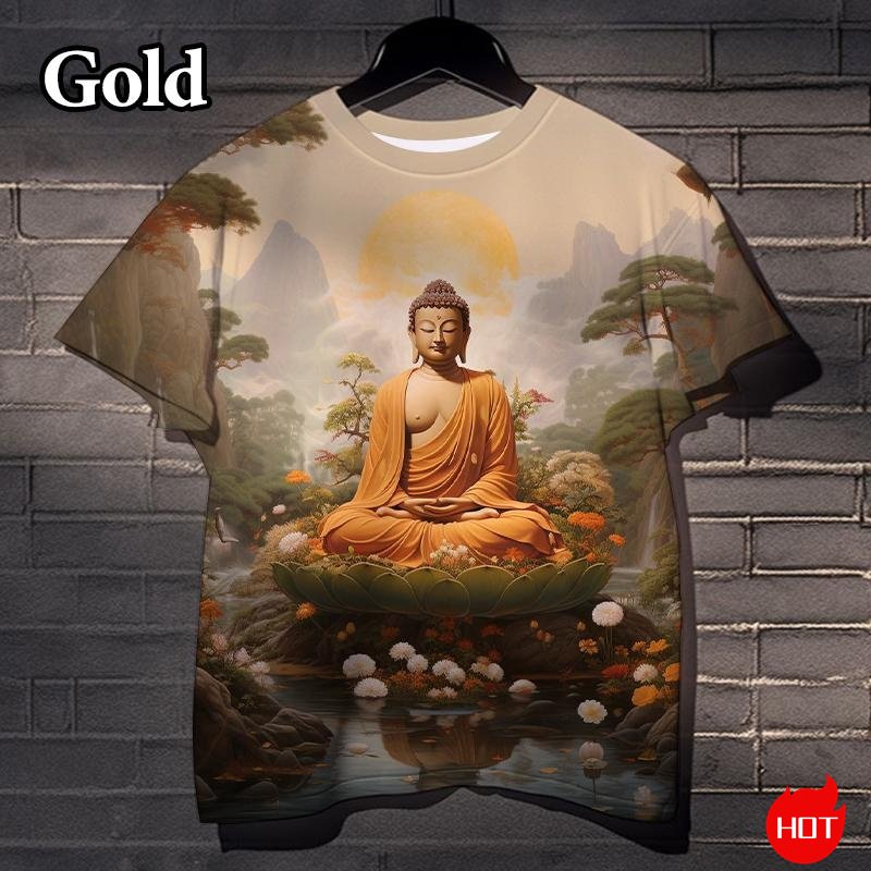 Summer Clothing India - Harajuku 3d Print Boeddha Sakyamuni Boeddhistische