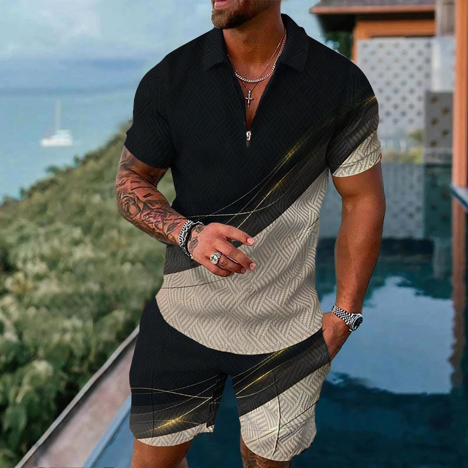 Summer Clothing Styles Men - Herenpoloshirts met korte mouwen, sets, casual,