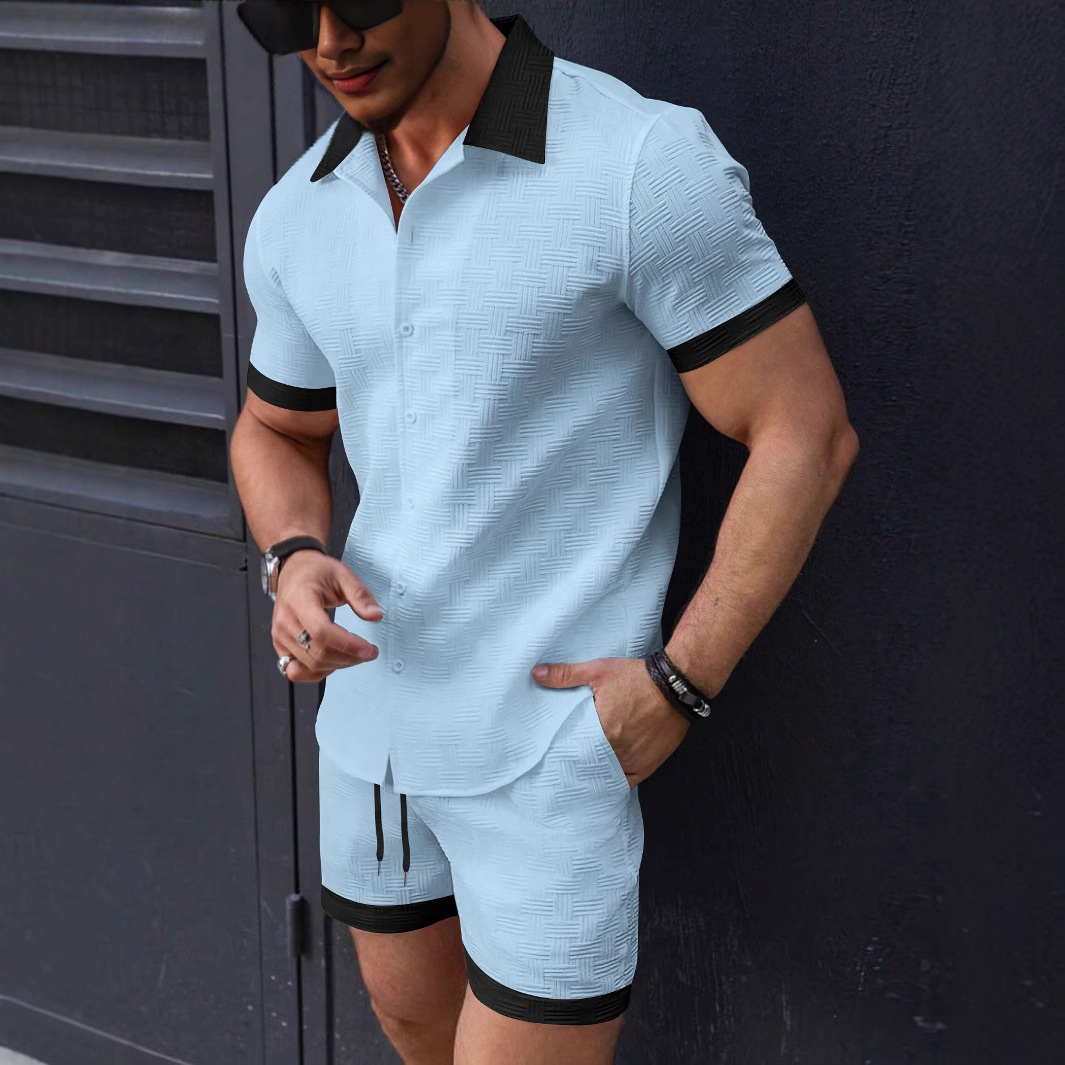Linen Shorts Men - Trendy herenpakken van linnen, korte mouwen,