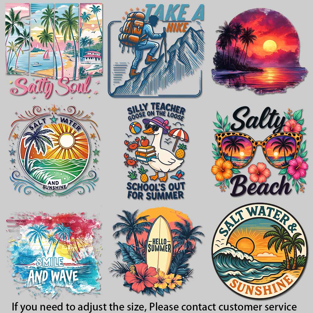 Summer Duck Clothing - Heldere cartoon warmteoverdrachtstickers - Oceaandieren Leuke