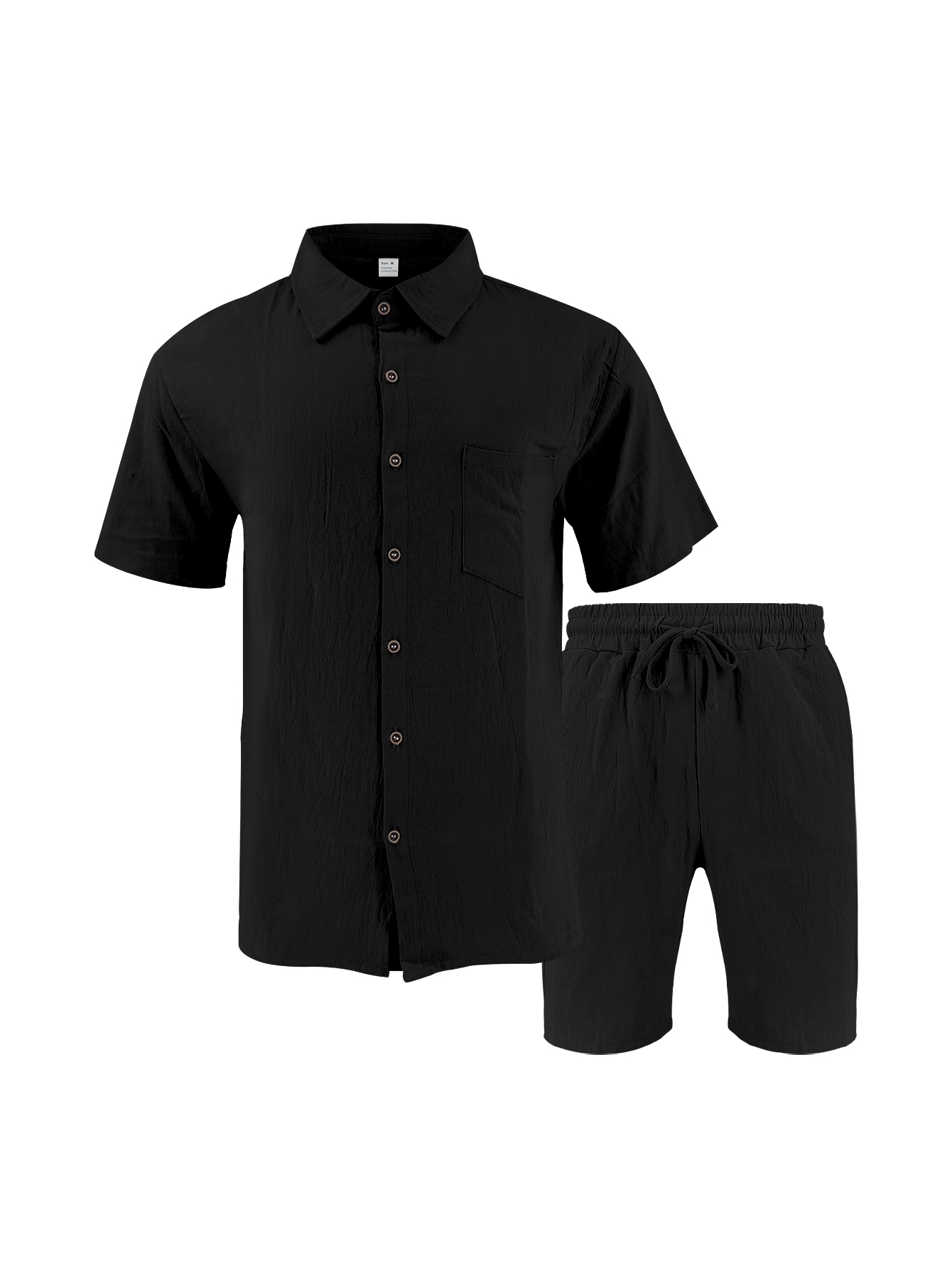 Linen Shorts Men - Tweedelige set van linnen met textuur
