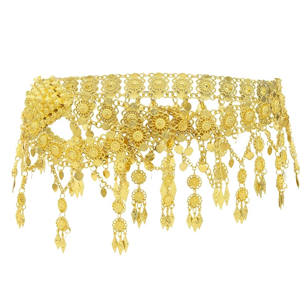 Summer Clothing India - Goud Kleur Etnische Lange Kwast Buik