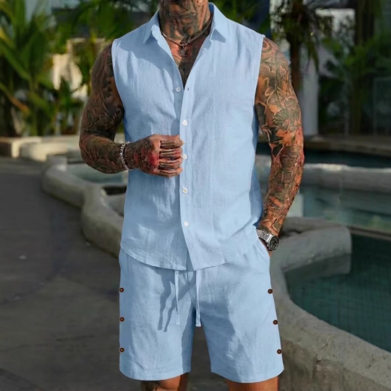 2-delig linnen set voor heren, - Linen Shorts Men recensie en prijs