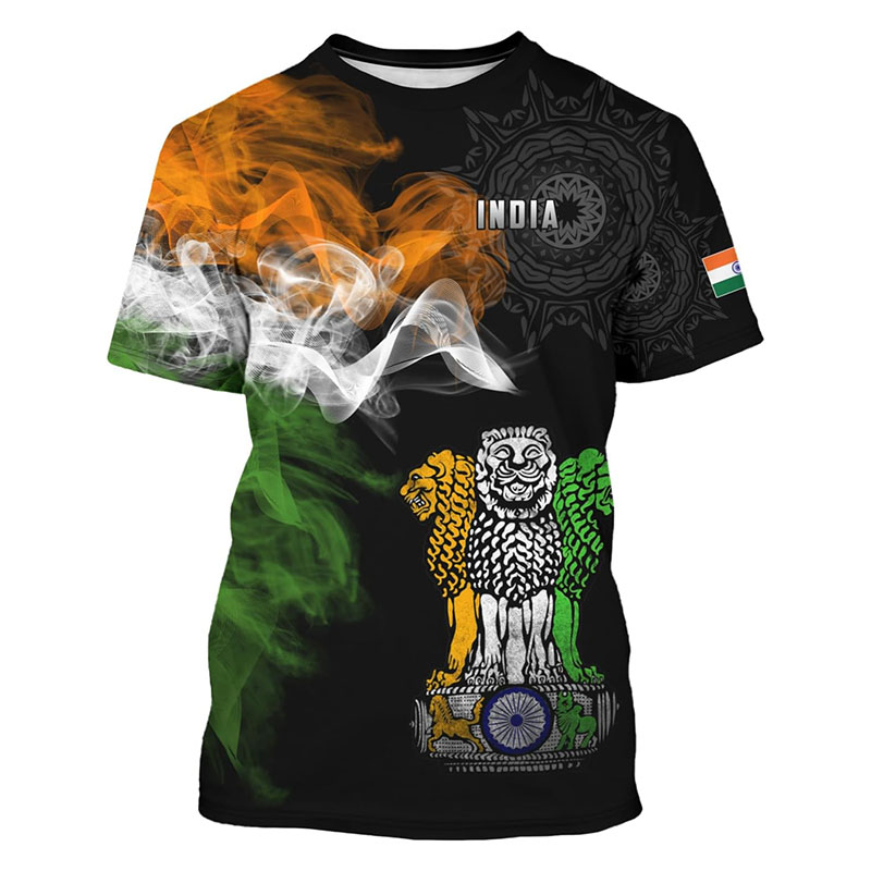 India Flag Print T-shirt Men's - Summer Clothing India recensie en prijs