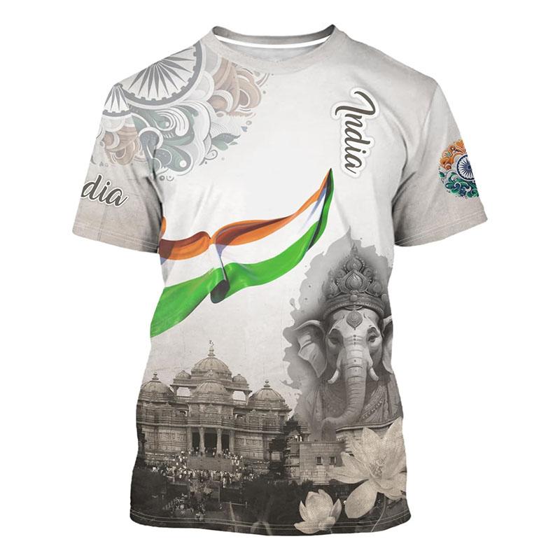 India Flag Print T-shirt Men's - Summer Clothing India recensie en prijs