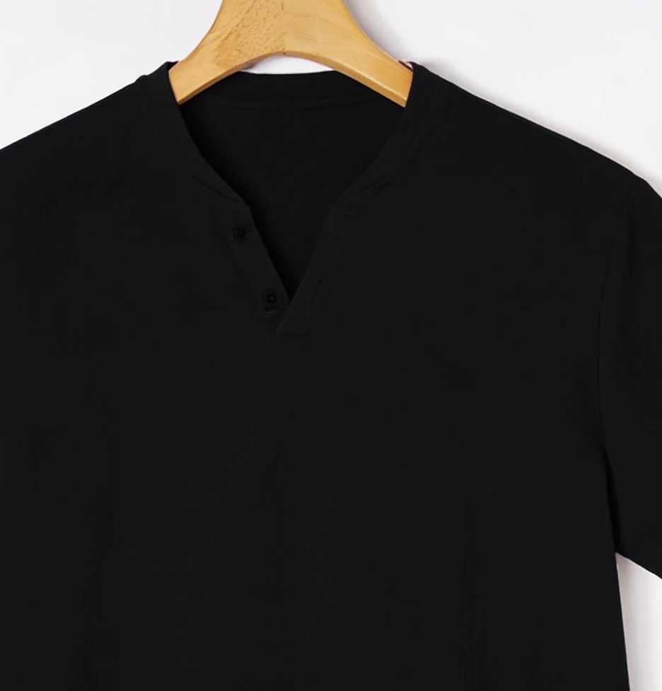 Elegant zwart Henley-T-shirt m - Linen Shorts Men recensie en prijs