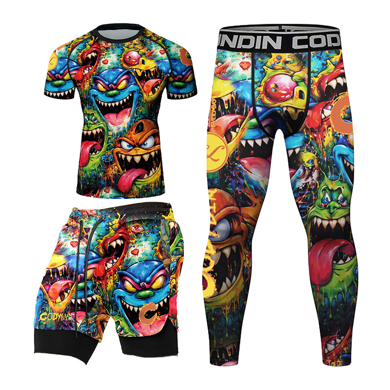 3D kleurrijke monster graffiti - Rash Guard Long Sleeve recensie en prijs