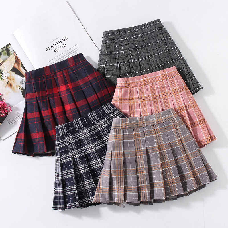 Vintage geplooide geruite rokk - Summer Clothing Teen Girls recensie en prijs