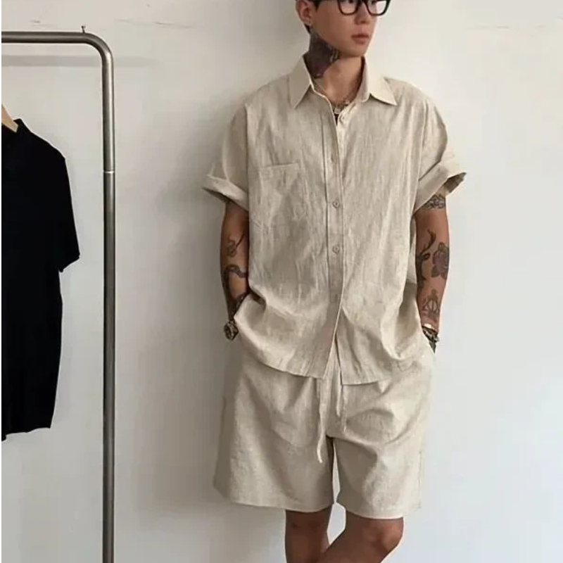 Heren linnen katoenen 2-delige - Linen Shorts Men recensie en prijs