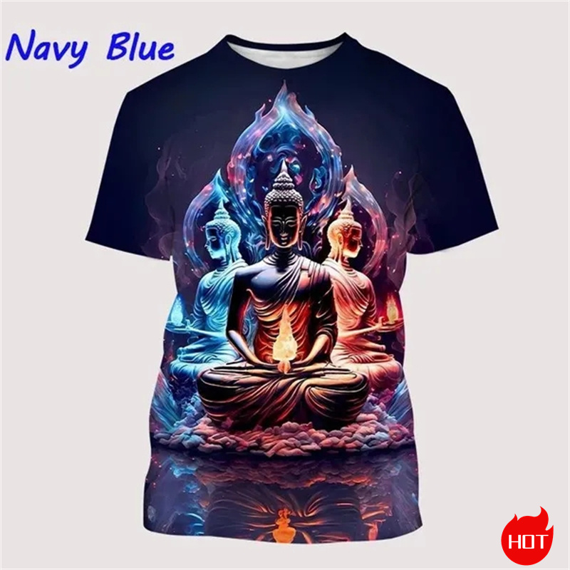 Harajuku 3d Print Boeddha Shak - Summer Clothing India recensie en prijs