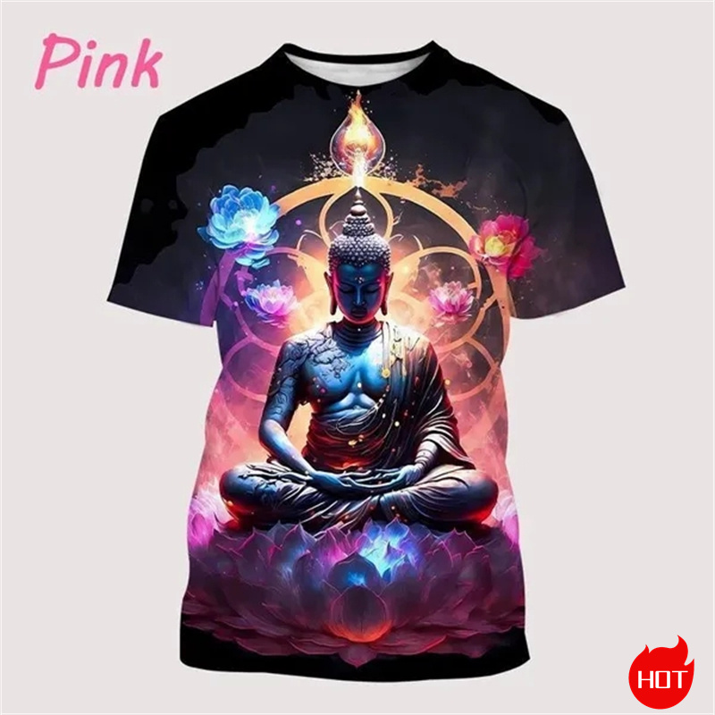 Harajuku 3d Print Boeddha Shak - Summer Clothing India recensie en prijs