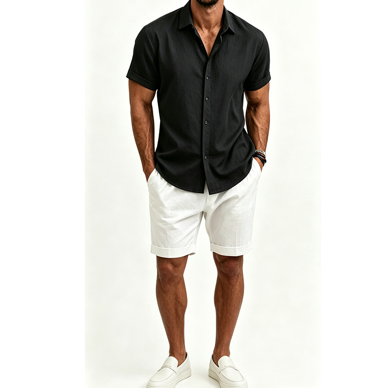 Herenshirtset van katoen en li - Summer Clothing Sets recensie en prijs
