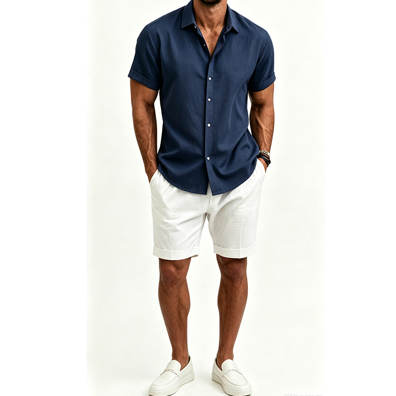 Herenshirtset van katoen en li - Summer Clothing Sets recensie en prijs