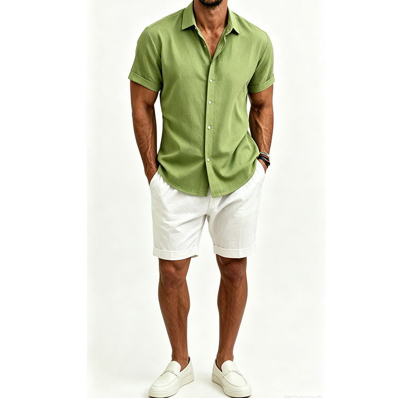 Herenshirtset van katoen en li - Summer Clothing Sets recensie en prijs