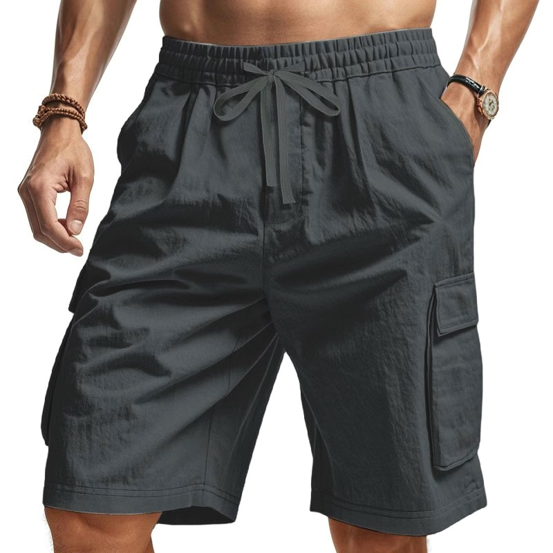 Heren effen katoenen linnen ca - Linen Shorts Men recensie en prijs