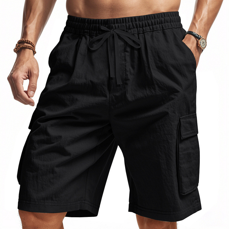Heren effen katoenen linnen ca - Linen Shorts Men recensie en prijs